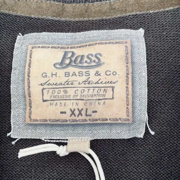 NWT Bass Cardigan Sweater Mens XXL Brown Shawl Button Front Pockets 100% Cotton - Picture 4 of 6